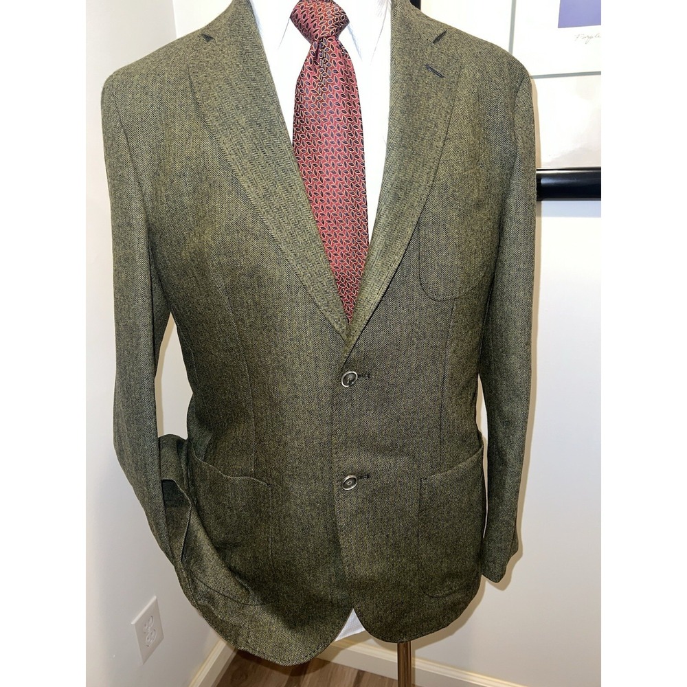 The Gentleman's Jacket by Southern Proper Herringbone Tweed Wool Blazer 42R